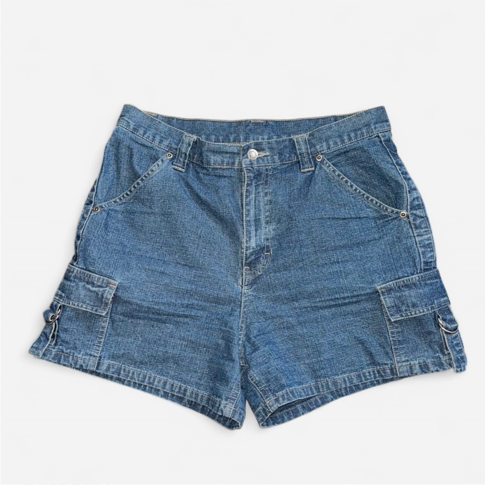 Riveted By Lee Denim Blue Cargo Shorts Y2K Size 10